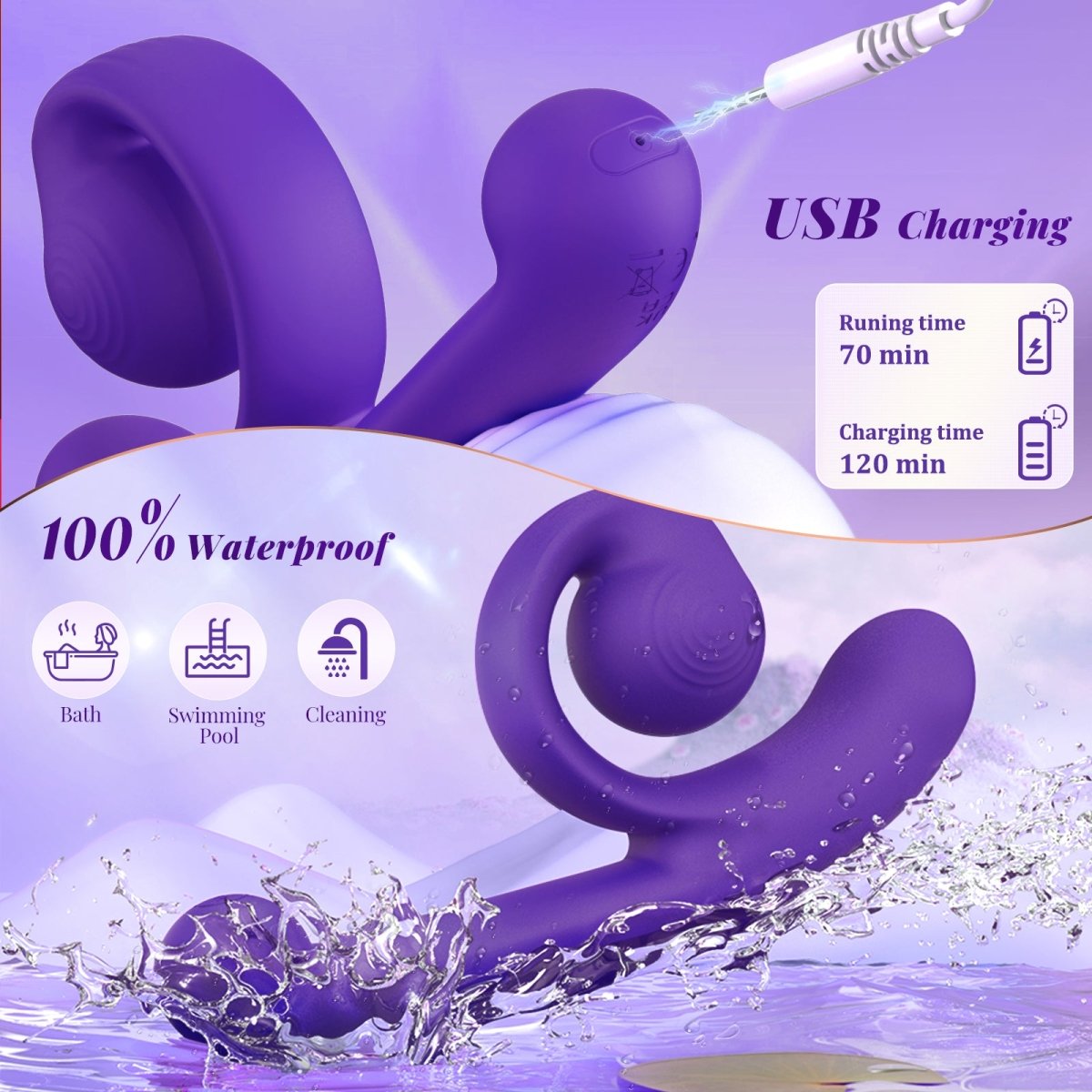 Snail G - Spot and Clit Waterproof Silicone Stimulator Vibrator - Sohimi