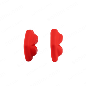 A couple red mouth-shaped vibrator