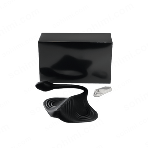 Black Wearable Vibrating Butt Plug  and box with 'sohimi.com' branding on a green background