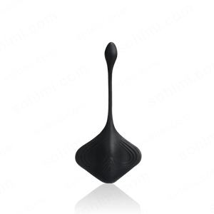 Black Wearable Vibrating Butt Plug  on a transparent background with 'sohimi.com' branding.