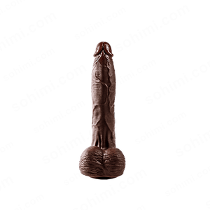 Sexual product with a brown finish on a white background