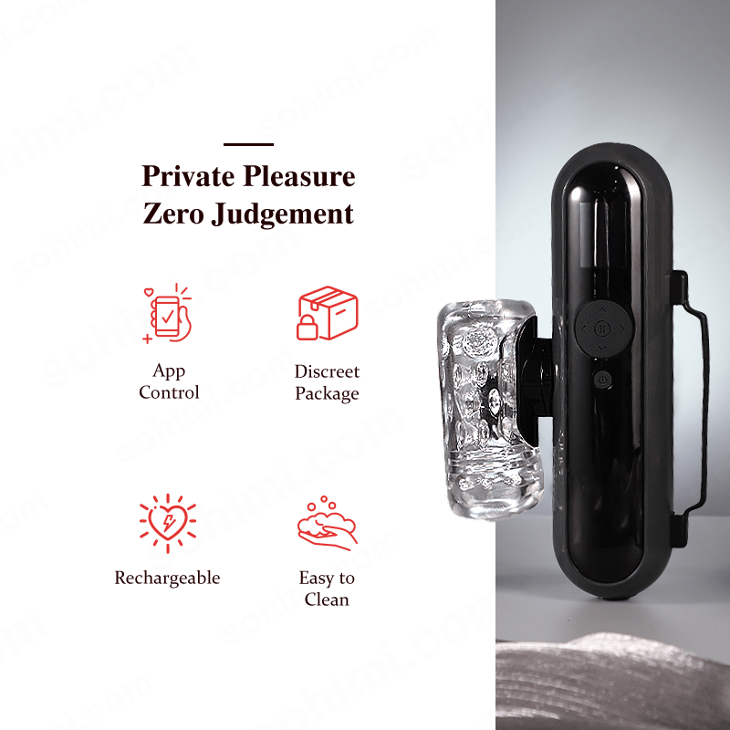 Product with features listed on a green background, featuring the brand 'sohimi.com'.