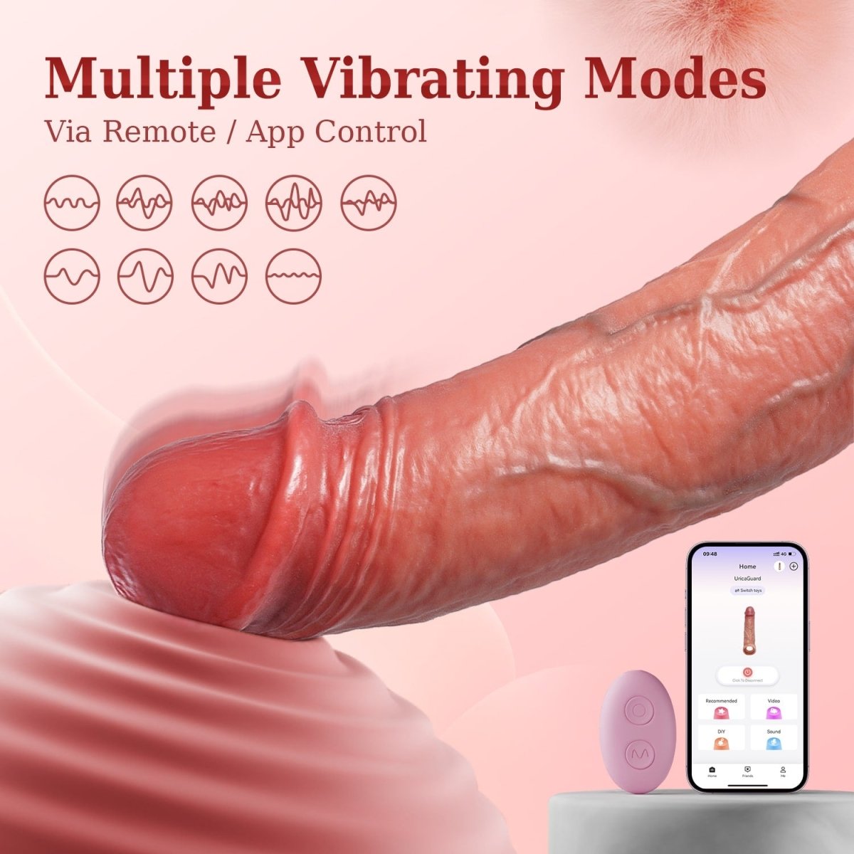 Realistic Dildo with a smart phone and text multiple vibrating modes