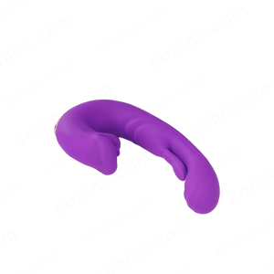 Purple flapping tongue sex toy on a green background with 'sohimi.com' text.