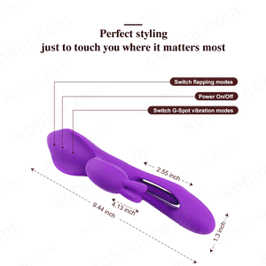 Purple G - Spot and Clitoral Stimulator with text on a green background